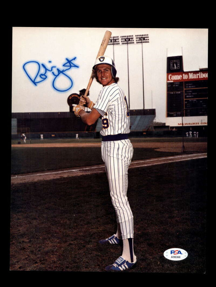 Robin Yount PSA DNA Coa Signed 8x10 Photo Autograph