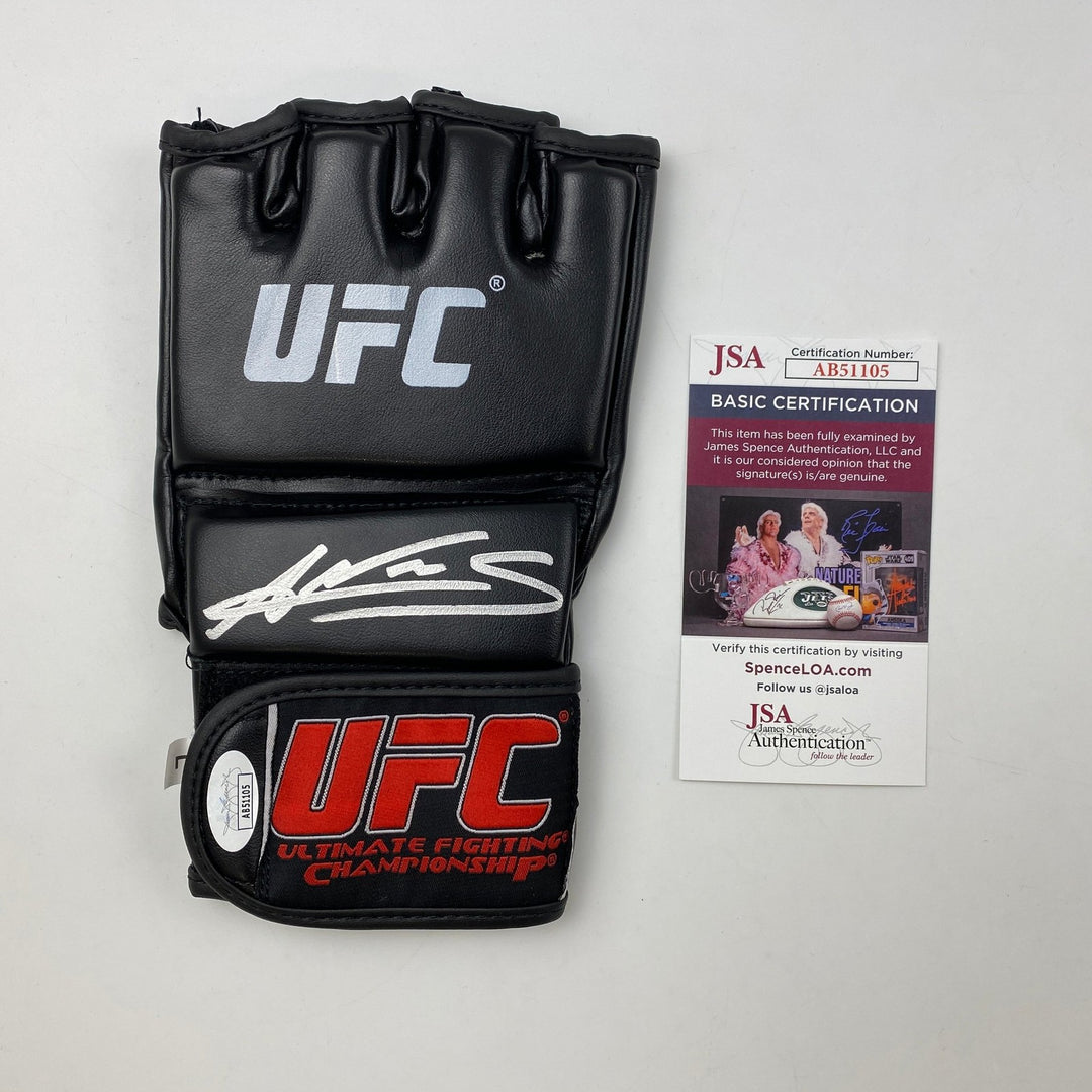 Autographed/Signed Amanda Nunes UFC MMA Black Fighting Glove JSA COA Auto