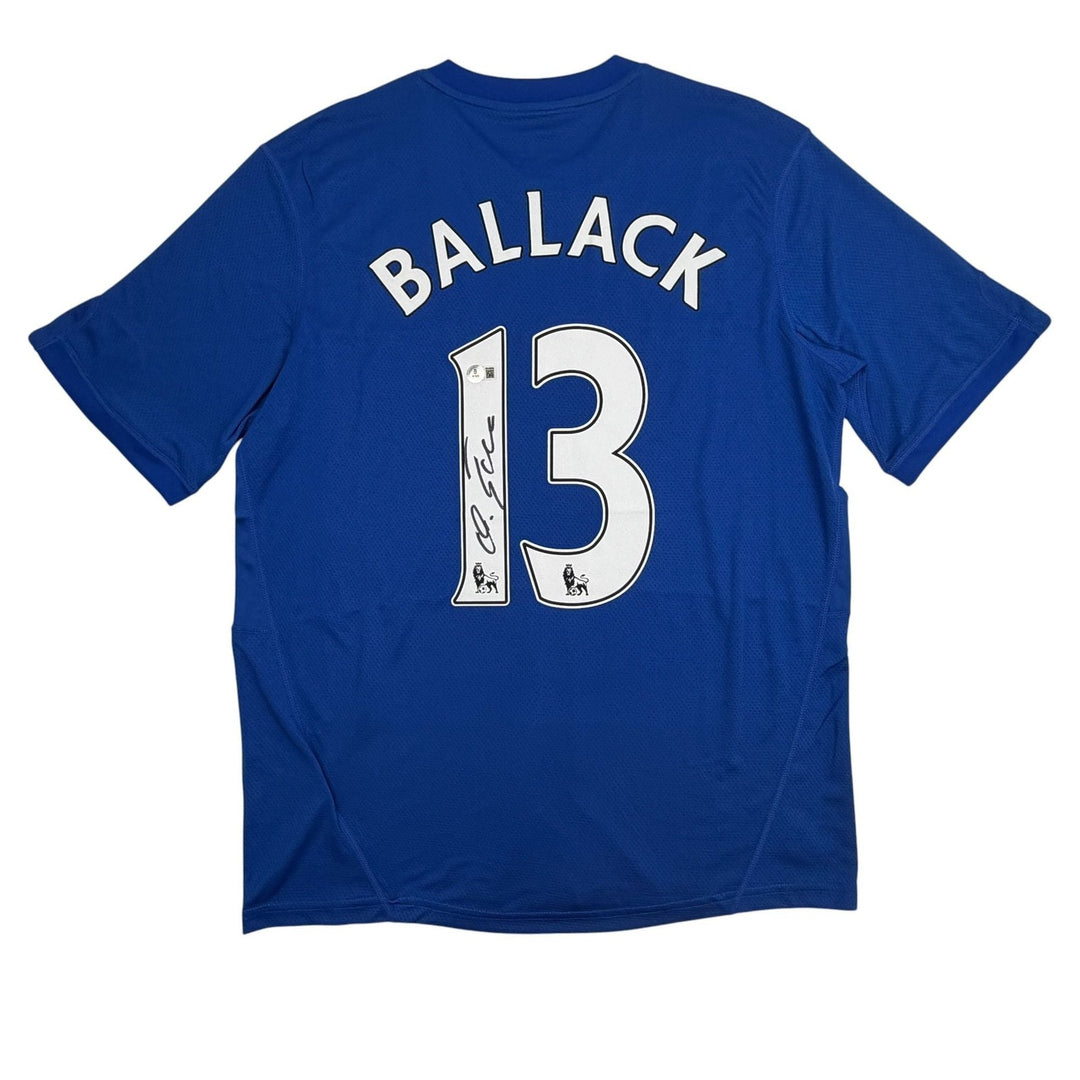 Autographed/Signed Michael Ballack Chelsea FC Blue Jersey Beckett BAS COA