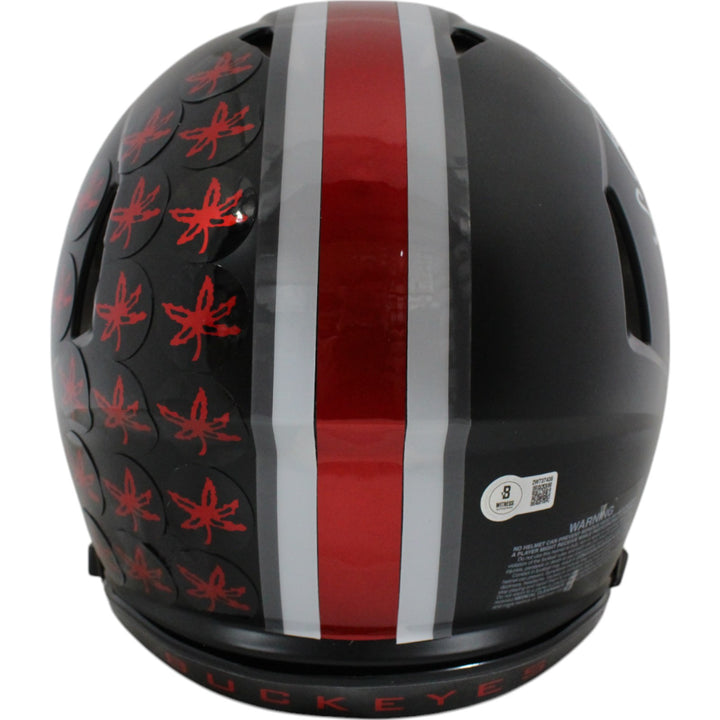 Jack Sawyer Signed Ohio State Buckeyes Black Authentic Helmet Insc Beckett 49634
