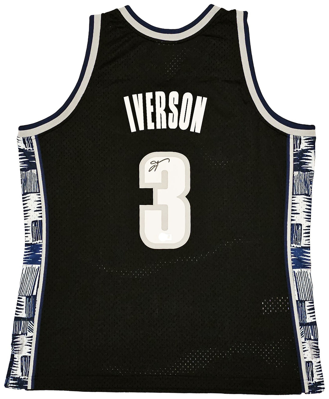 Georgetown Hoyas Allen Iverson Auto Black Mitchell Ness 95 College Jersey XL BAS