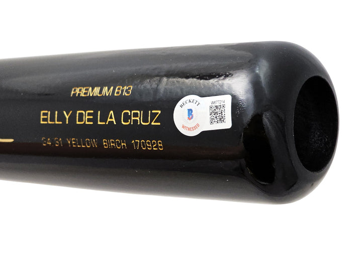 Elly De La Cruz Signed Black B45 Player Model Bat Cincinnati Reds Beckett Wit