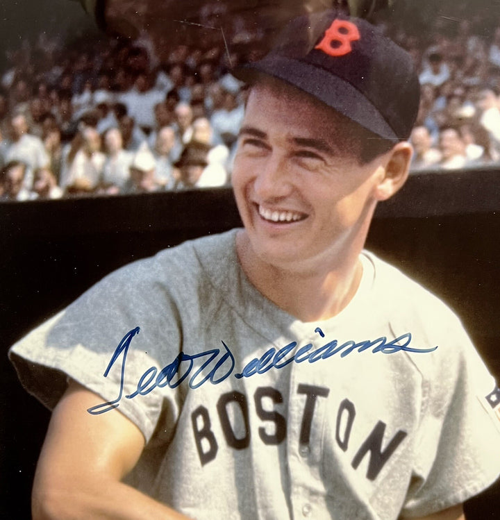 Ted Williams Red Sox Signed 20x24 Photo With Babe Ruth Framed Auto HOF Steiner
