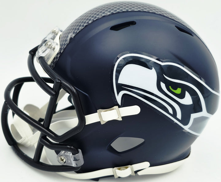 Grey Zabel Signed Seattle Seahawks Blue Speed Mini Helmet MCS Holo