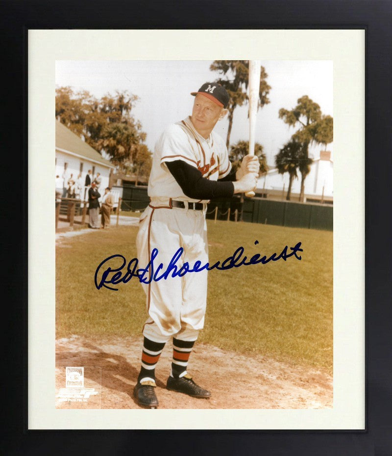 Red Schoendienst signed Milwaukee Braves MLB 8x10 Photo Framed- COA/Ticket/HOF