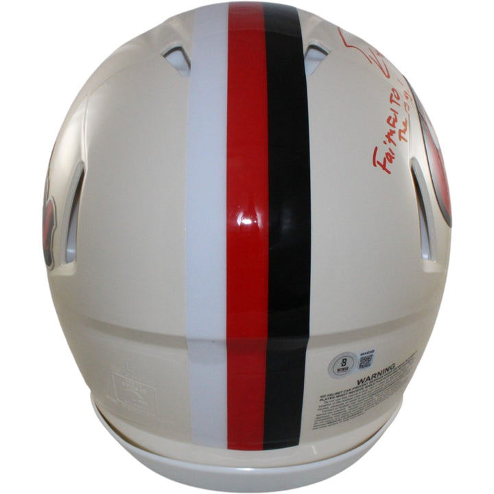 George Kittle Signed San Francisco 49ers Pro Retro Helmet Bay Faithful BAS 55472
