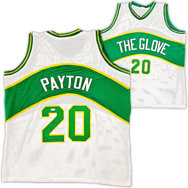 Seattle Supersonics Gary Payton Autographed Signed White Jersey "The Glove" JSA