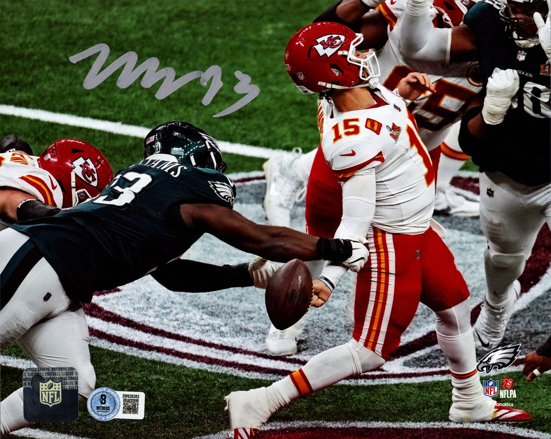 Milton Williams Signed 8x10 Photo Philadelphia Eagles SB LIX Strip Sack Fumble