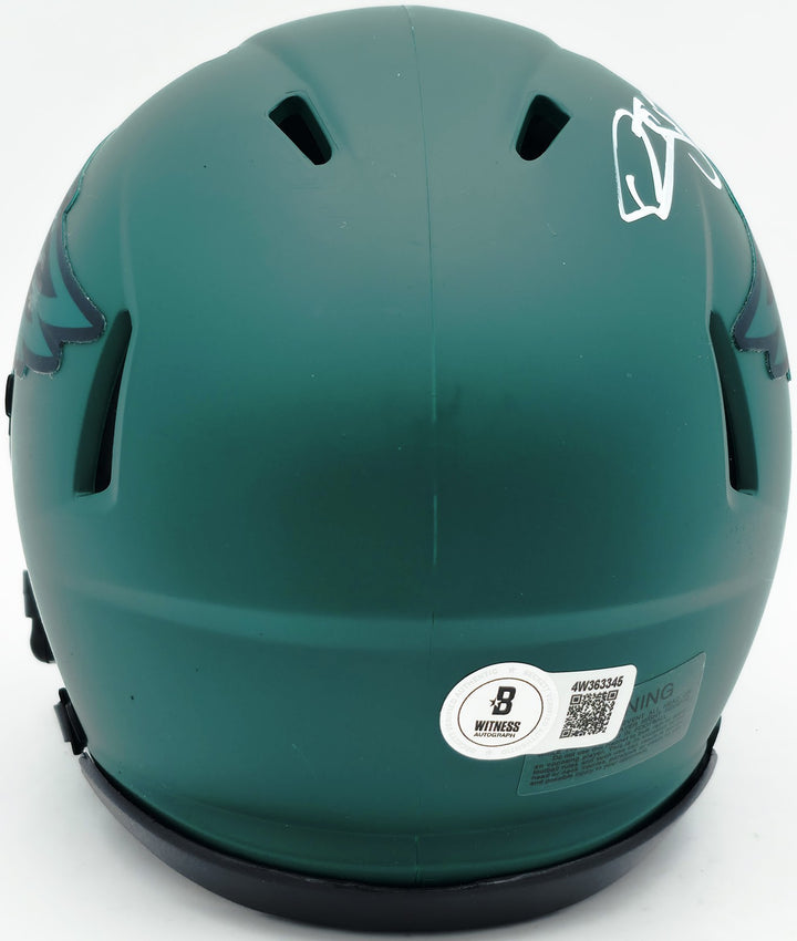 Donovan McNabb Signed Philadelphia Eagles Rave Green Mini Helmet Beckett Witness