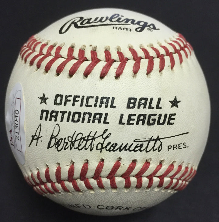 Hank Aaron Eddie Mathews Braves 500 HR HOF dual signed NL baseball auto JSA Coa