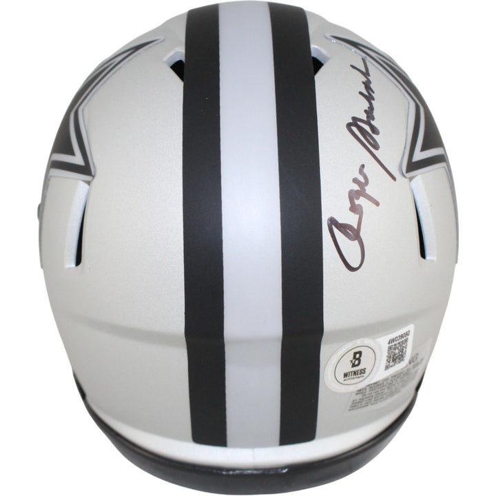 Roger Staubach Autographed Dallas Cowboys Mini Helmet Rave Beckett Witness 53207