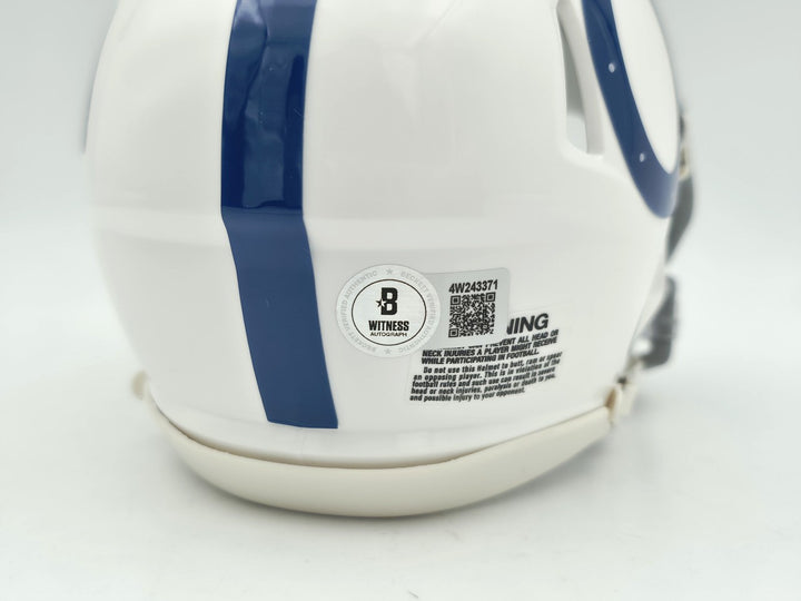 Jonathan Taylor Signed Indianapolis Colts White Speed Mini Helmet Beckett Wit