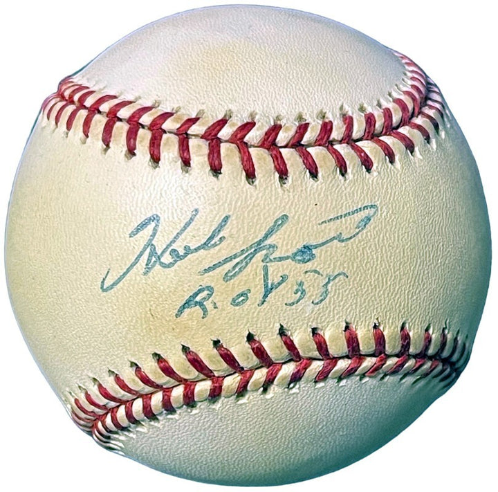 Herb Score signed ROAL Rawlings Official American League Baseball ROY 55 minor t