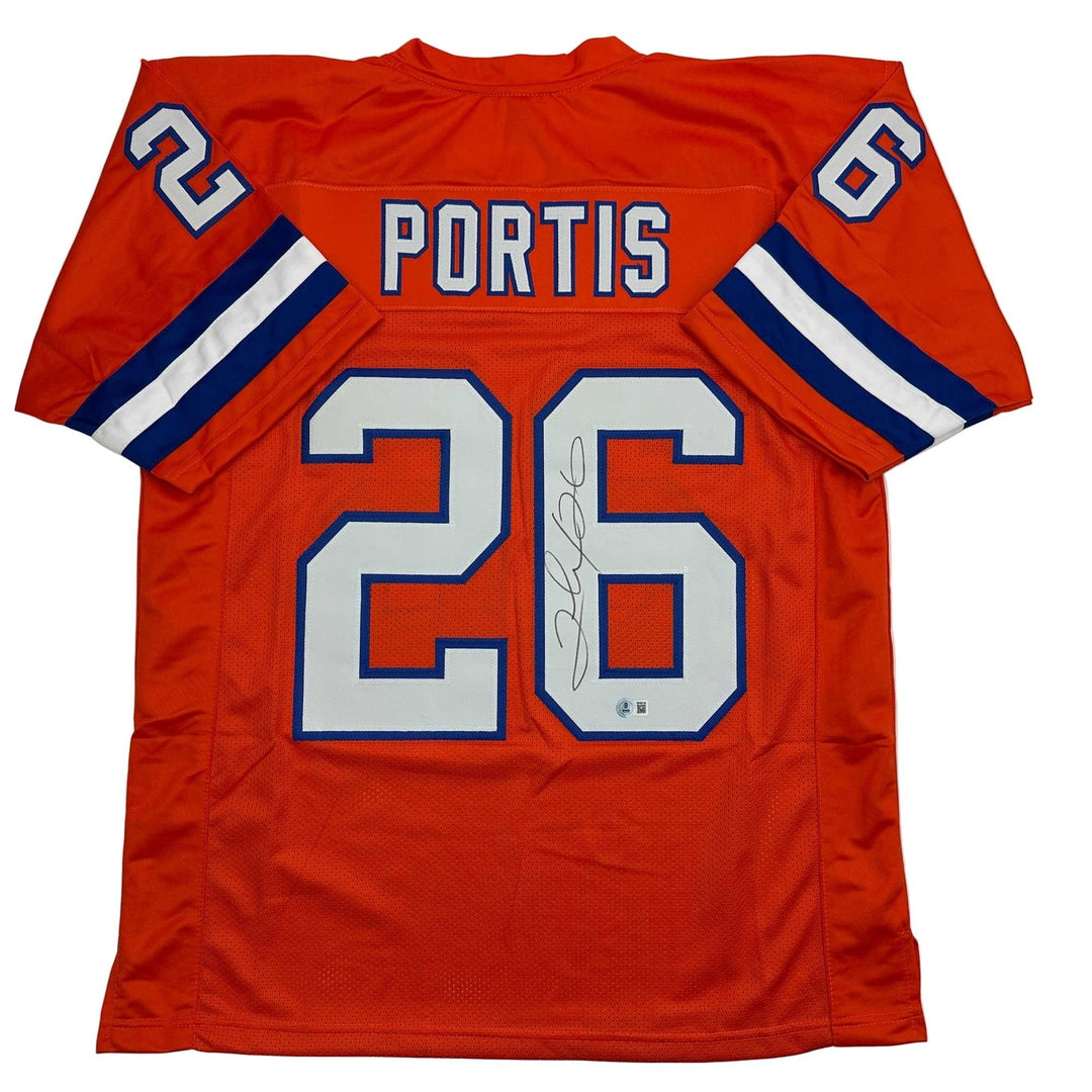 Autographed/Signed Clinton Portis Denver Retro Orange Jersey Beckett COA