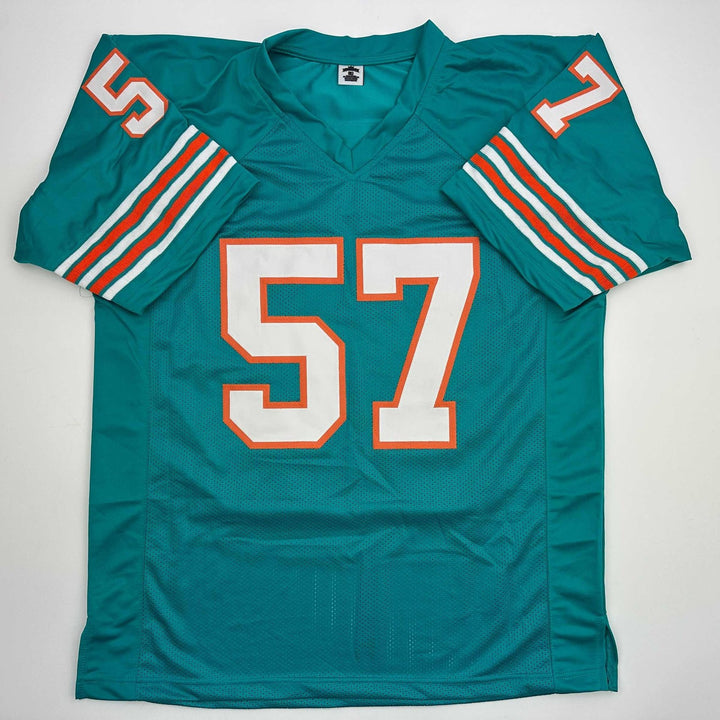 Autographed/Signed Dwight Stephenson HOF 98 Miami Teal Jersey JSA COA
