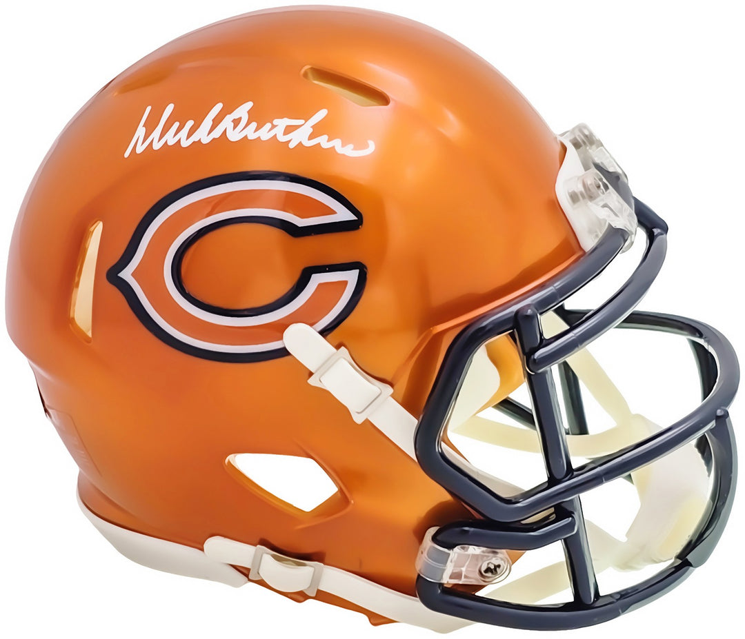 Dick Butkus Auto Signed Chicago Bears Flash Orange Speed Mini Helmet Beckett Wit
