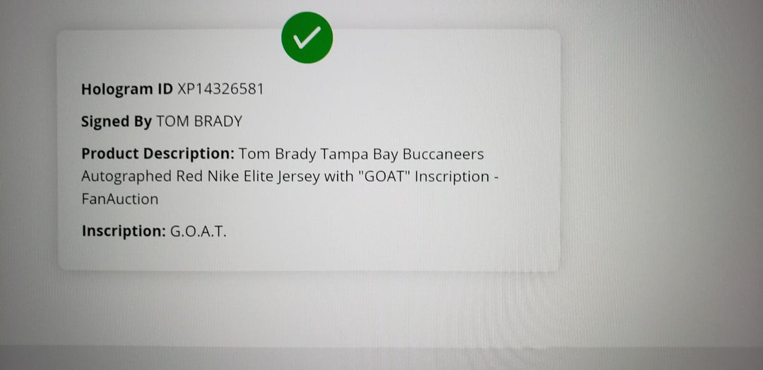 Tom Brady Autographed Tampa Bay Buccaneers Jersey Inscribed "GOAT" COA Fanatics