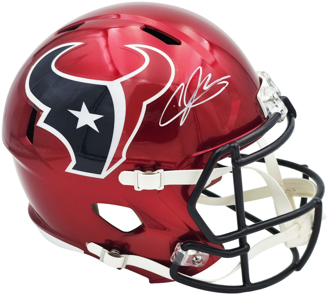 Andre Johnson Auto Texans Red Alt Full Size Speed Replica Helmet Beckett Witness