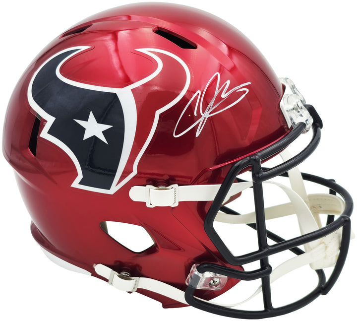 Andre Johnson Auto Texans Red Alt Full Size Speed Replica Helmet Beckett Witness