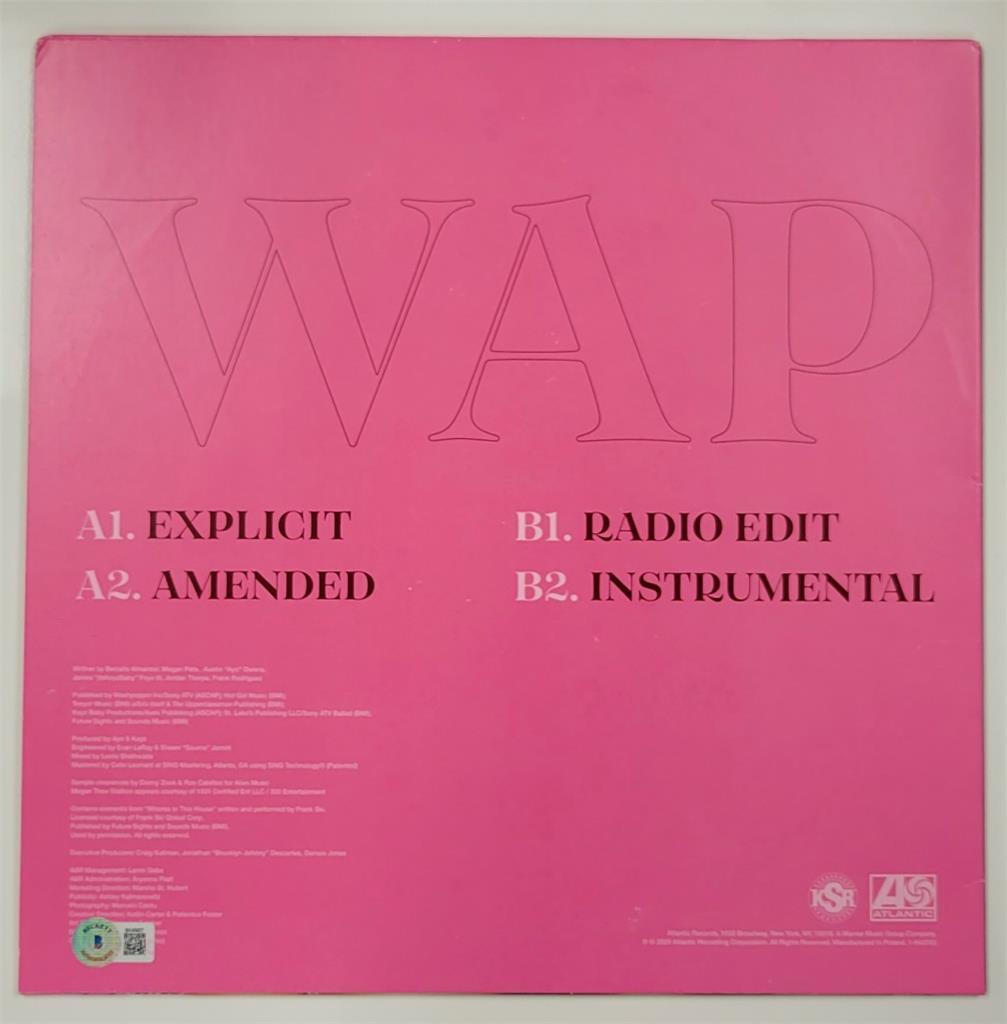 Cardi B signed WAP Vinyl Album Cover autograph ~ Beckett BAS