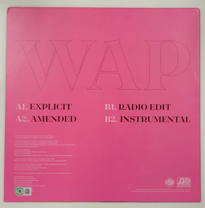 Cardi B signed WAP Vinyl Album Cover autograph ~ Beckett BAS