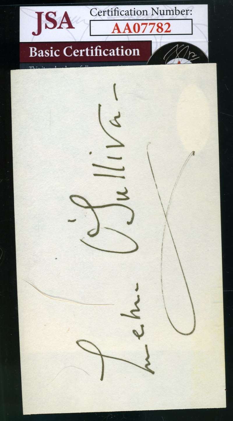 Maureen O`sullivan Signed Jsa Coa 3x5 Index Card Autograph Authentic