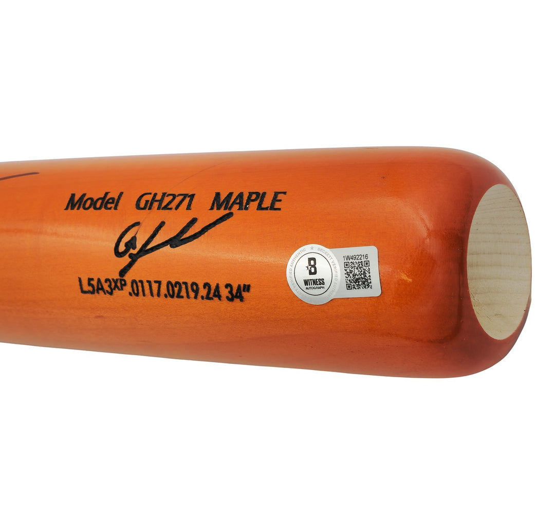 Gunnar Henderson Auto Orange Chandler Player Model Bat Orioles AL ROY 23 Beckett