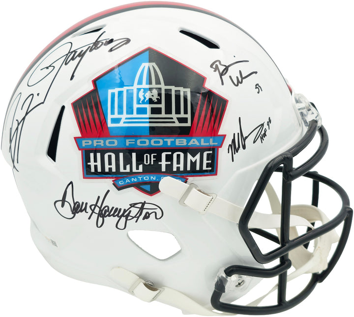 5 HOF Linebackers Signed White Full Size Replica Helmet Beckett