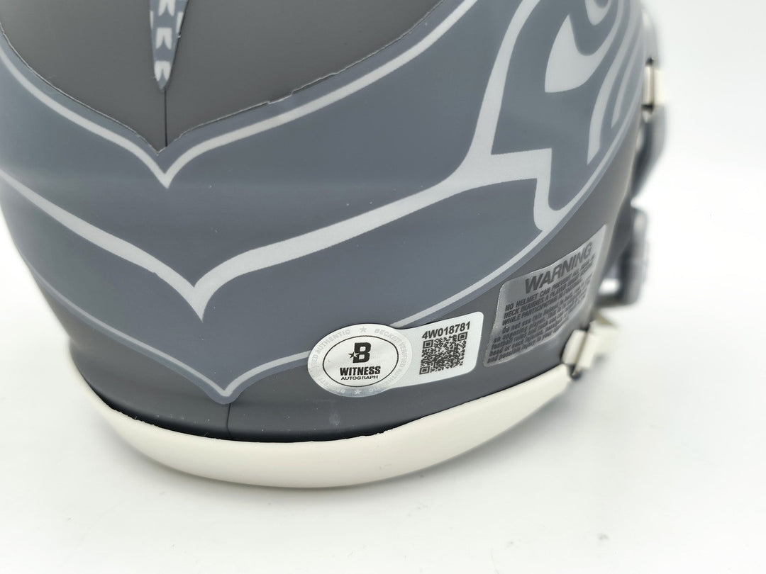 Nick Emmanwori Signed Seahawks Slate Silver Speed Mini Helmet Beckett Witness