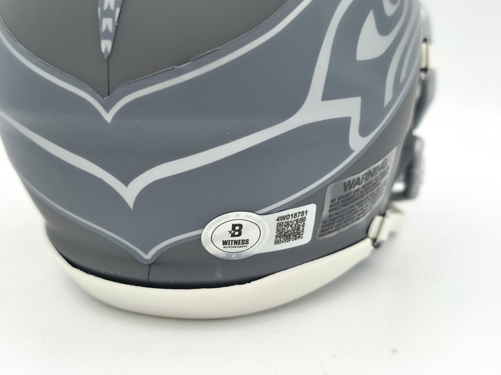 Nick Emmanwori Signed Seahawks Slate Silver Speed Mini Helmet Beckett Witness