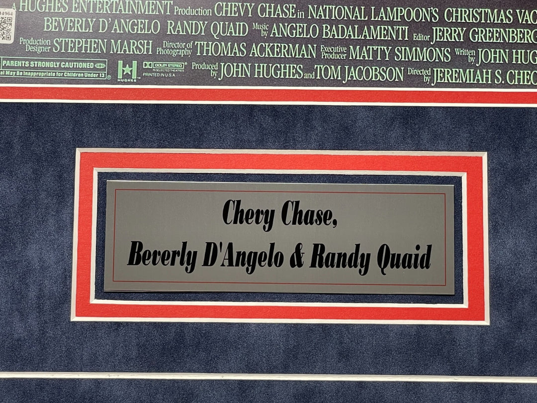 Chevy Chase Beverly D'Angelo Quaid Signed Christmas Vacation Poster Framed JSA