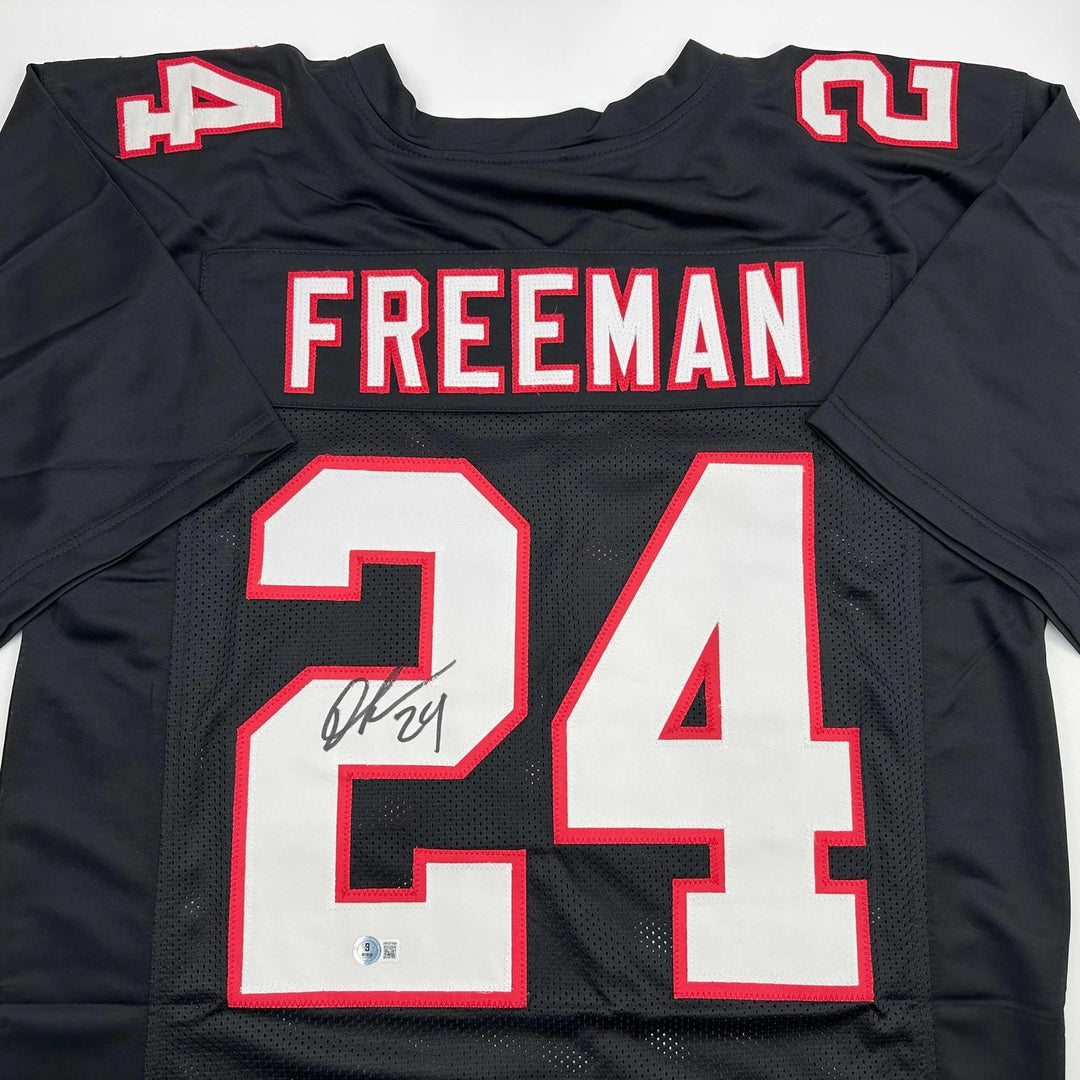 Autographed/Signed Devonta Freeman Atlanta Retro Black Jersey Beckett COA