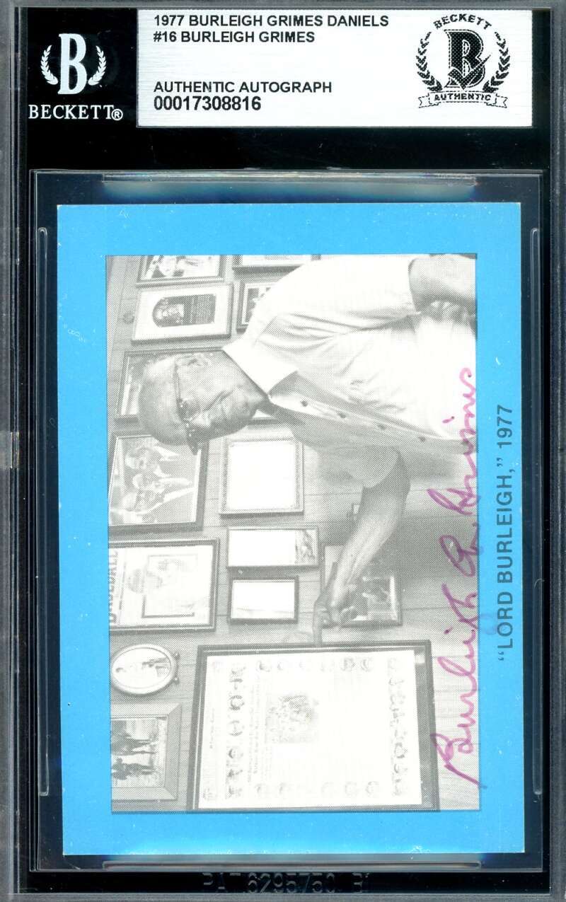 Burleigh Grimes Beckett BAS Signed 1977 Daniels Autograph 16