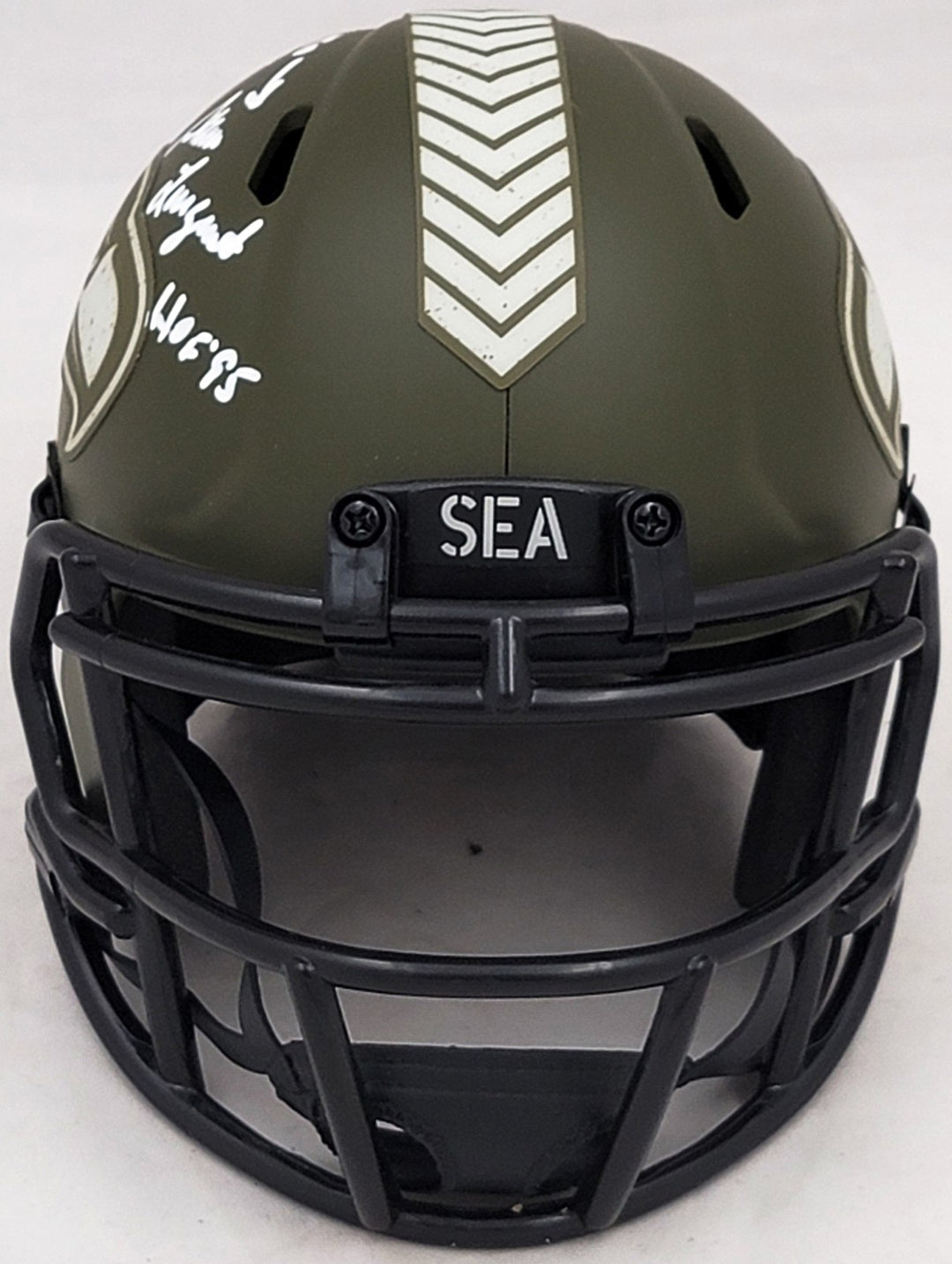 Steve Largent Jim Zorn Auto Seahawks Camo Speed Mini Helmet Salute To Service