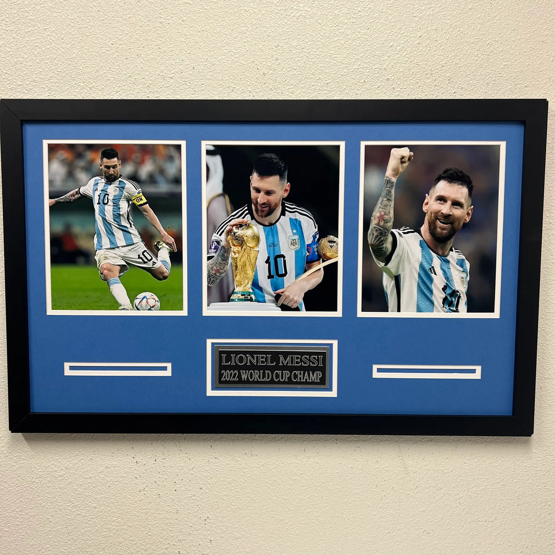 Lionel Messi Soccer 3-Photo Custom Display Frame Argentina National Team