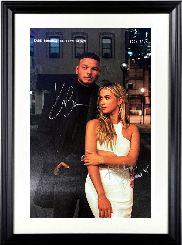 Kane Brown + Katelyn dual signed Body Talk 11x17 Music Poster Custom Framing-COA
