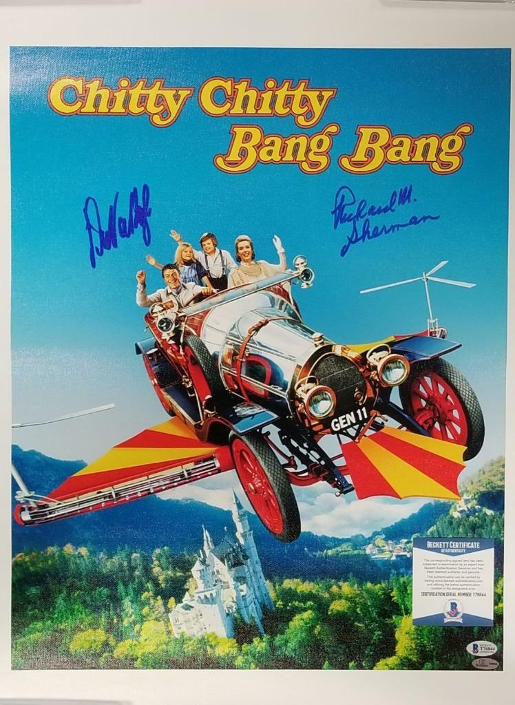 Dick Van Dyke & Richard Sherman signed Chitty Bang 16x20 Canvas Photo ~ BAS COA
