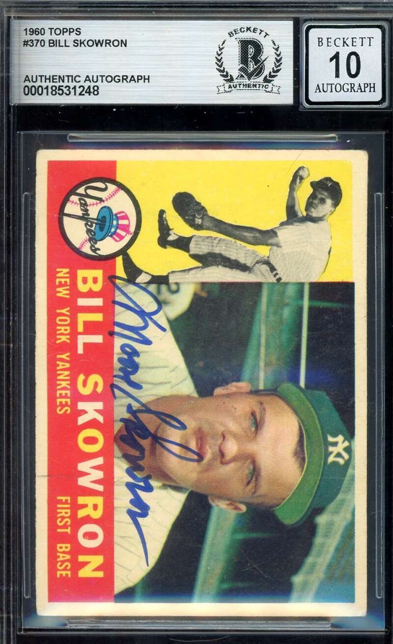 Bill Skowron Gem Mint 10 Beckett BAS Signed 1960 Topps Autograph Yankees