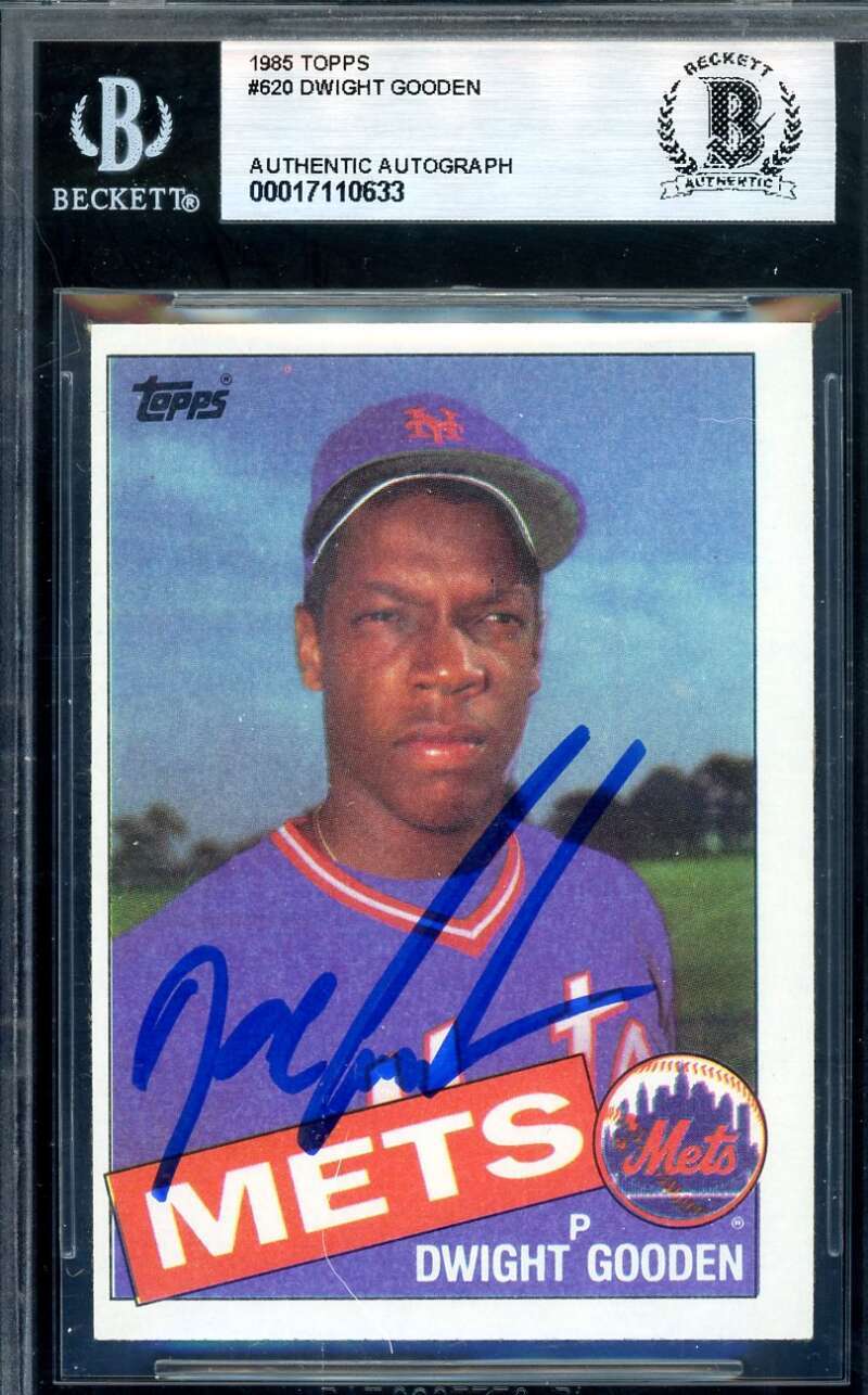 Dwight Gooden Beckett BAS Signed 1985 Topps Rookie Autograph Mets