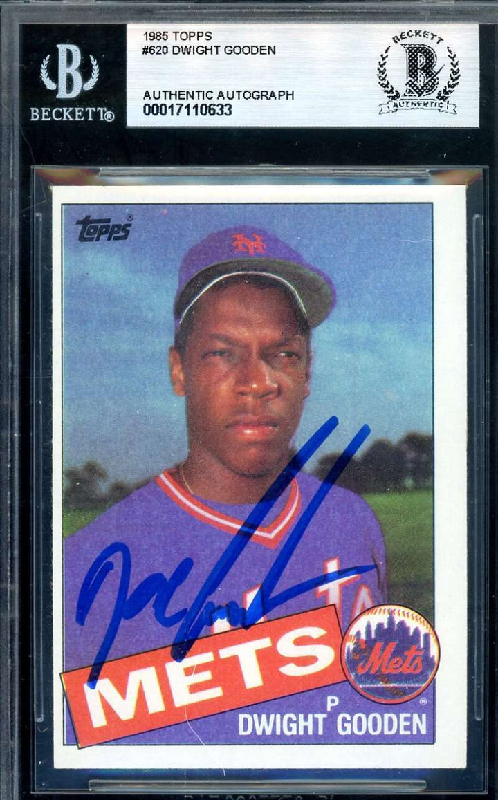 Dwight Gooden Beckett BAS Signed 1985 Topps Rookie Autograph Mets