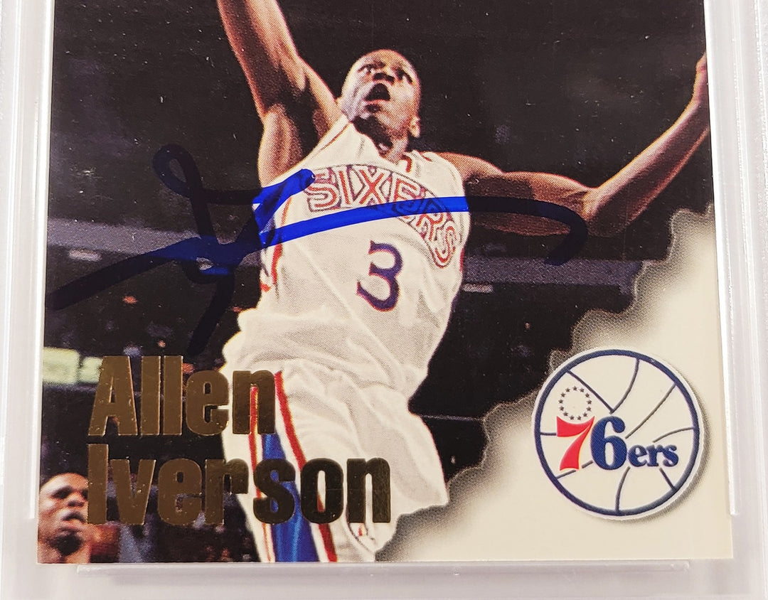 Allen Iverson Signed 1996-97 Hoops RC 295 Philadelphia 76ers Beckett #14134143