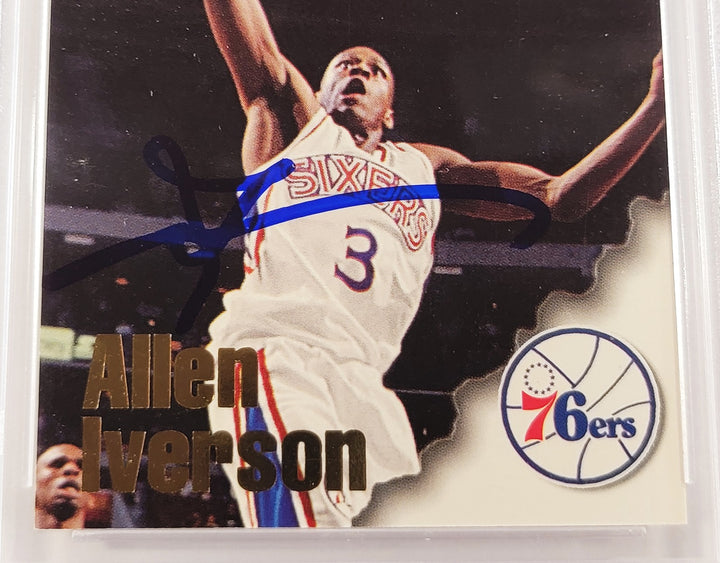 Allen Iverson Signed 1996-97 Hoops RC 295 Philadelphia 76ers Beckett #14134143