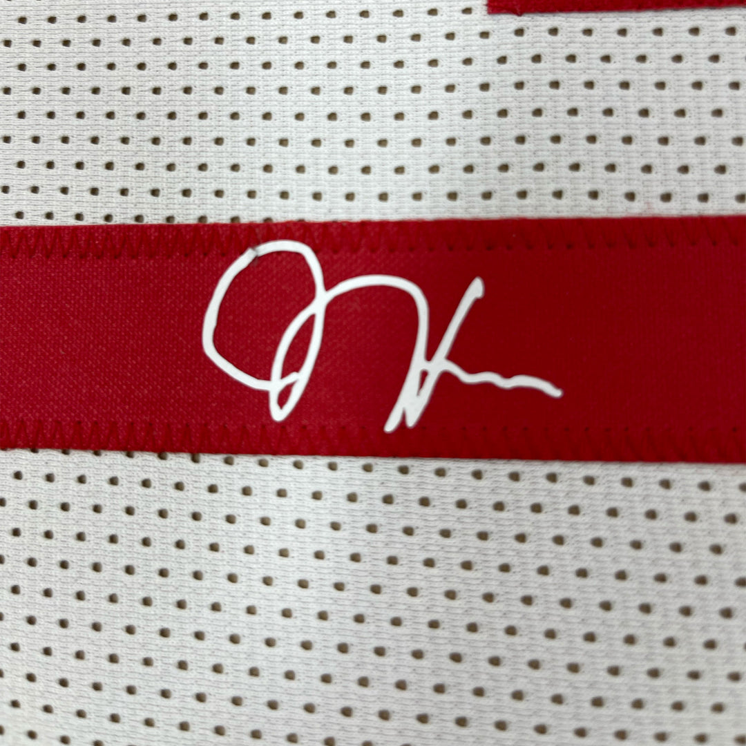 Framed Facsimile Autographed James Harden 33x42 White Reprint Laser Auto Jersey