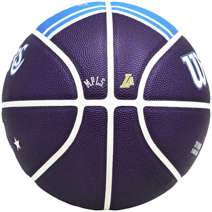 Shaquille O'Neal Signed Purple City Edition Basketball Lakers Beckett Witness