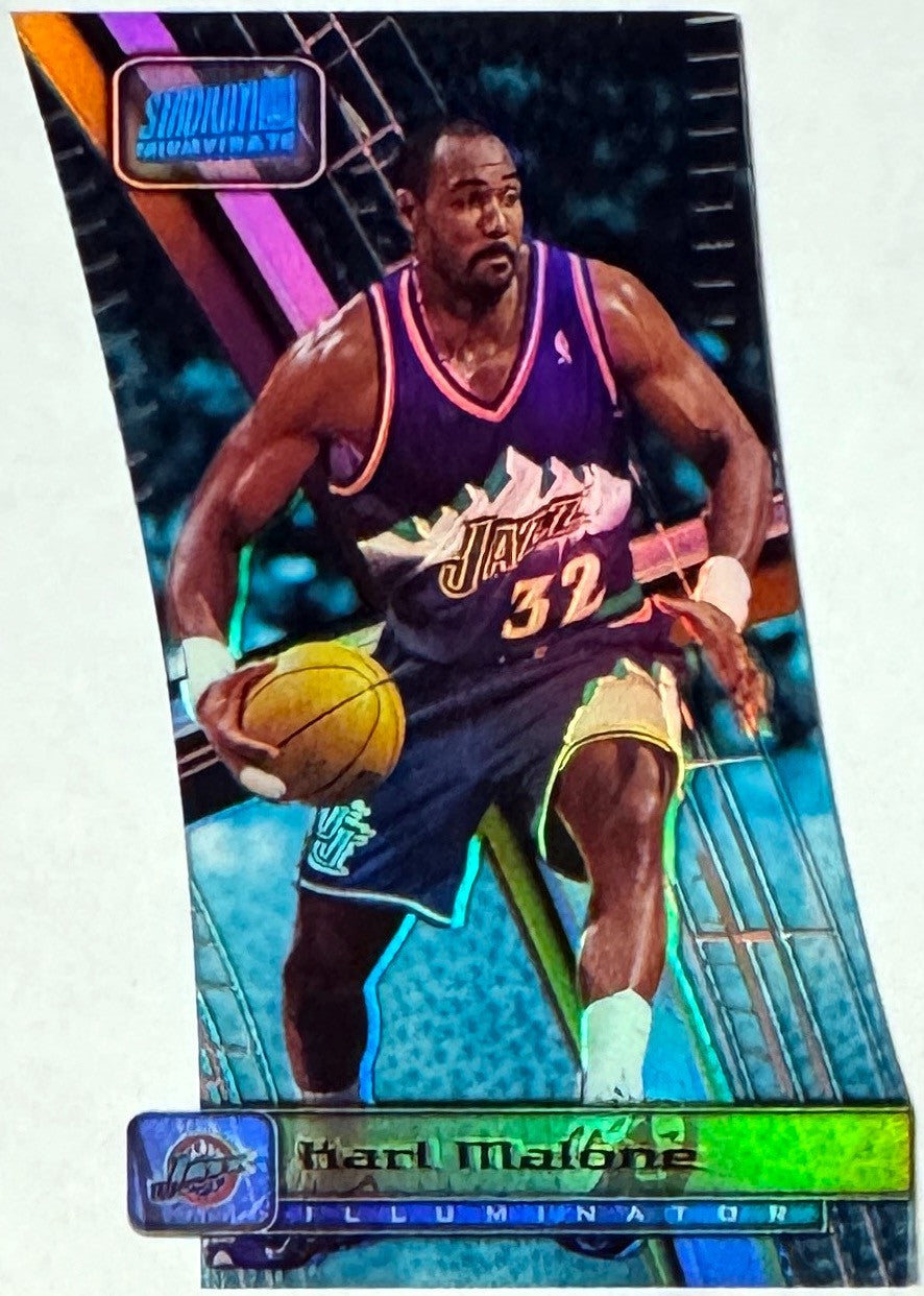 Karl Malone 1998-99 Topps Stadium Club Triumvirate Illuminator Card #T8B -(Jazz)