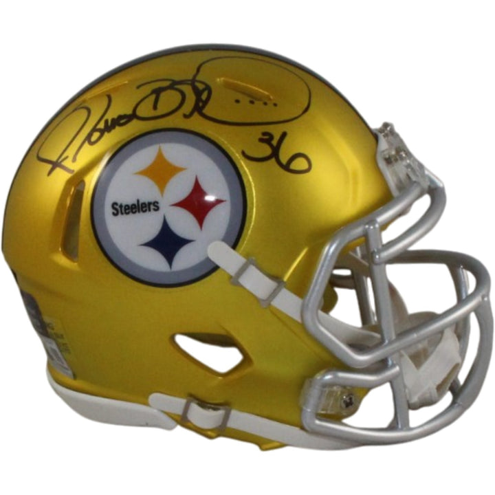 Jerome Bettis Signed Pittsburgh Steelers Blaze Mini Helmet Beckett WIT 57535