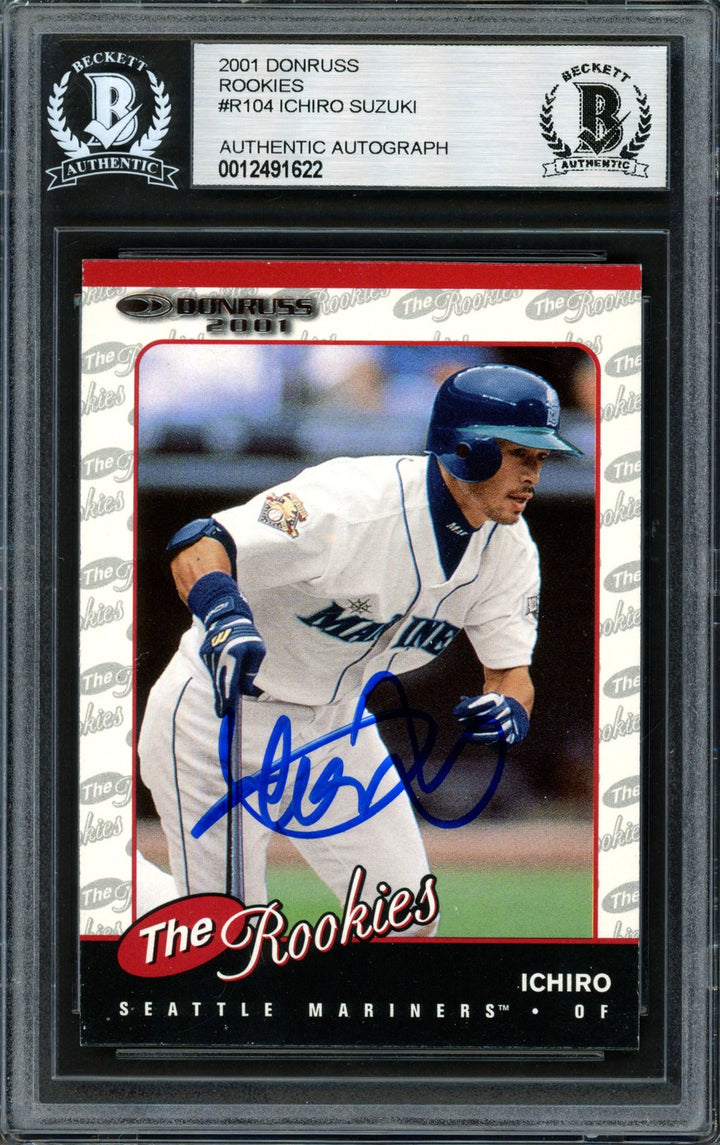 Ichiro Suzuki Autographed Signed 2001 Donruss RC R104 Seattle Mariners Beckett