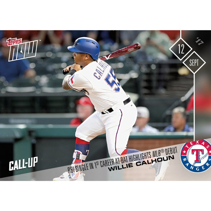 WILLIE CALHOUN 1st CAREER AT BAT RBI SINGLE TOPPS NOW CARD #590 NEW YORK YANKEES