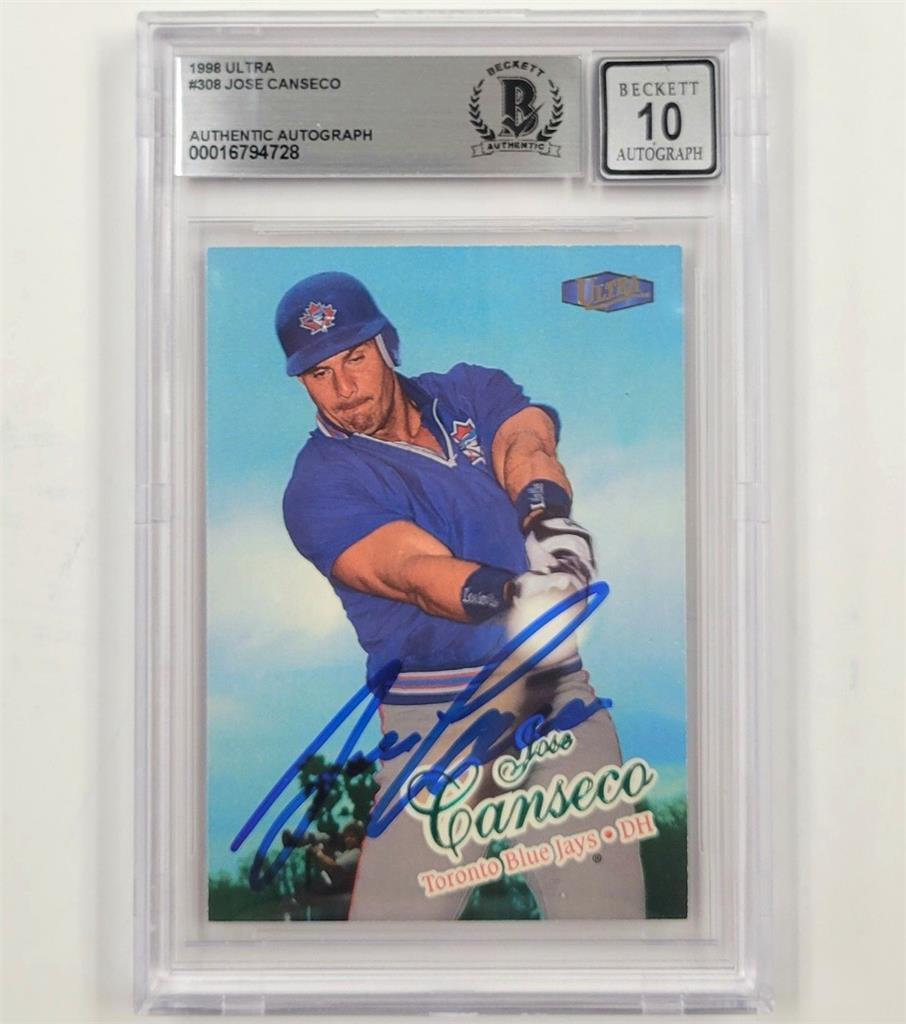 Jose Canseco signed 1998 Fleer Ultra #308 autograph Toronto ~ BGS BAS 10 auto