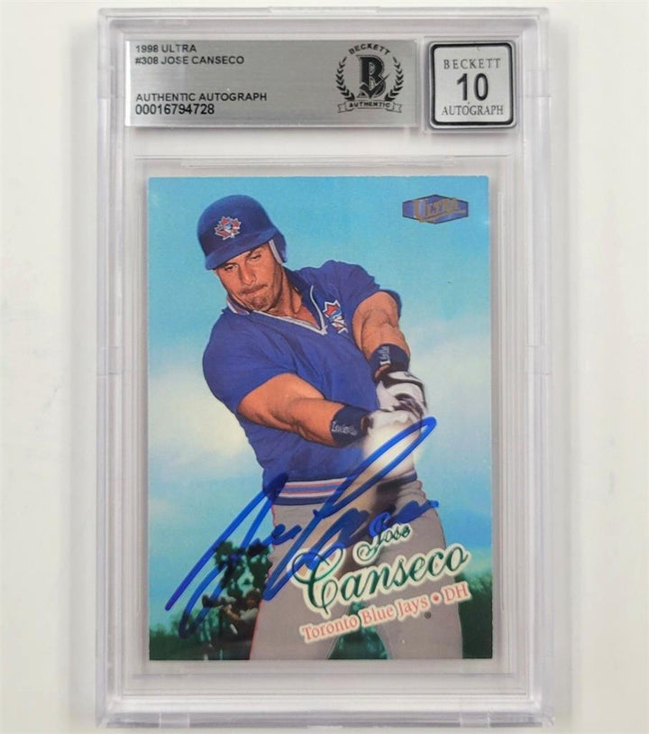 Jose Canseco signed 1998 Fleer Ultra #308 autograph Toronto ~ BGS BAS 10 auto